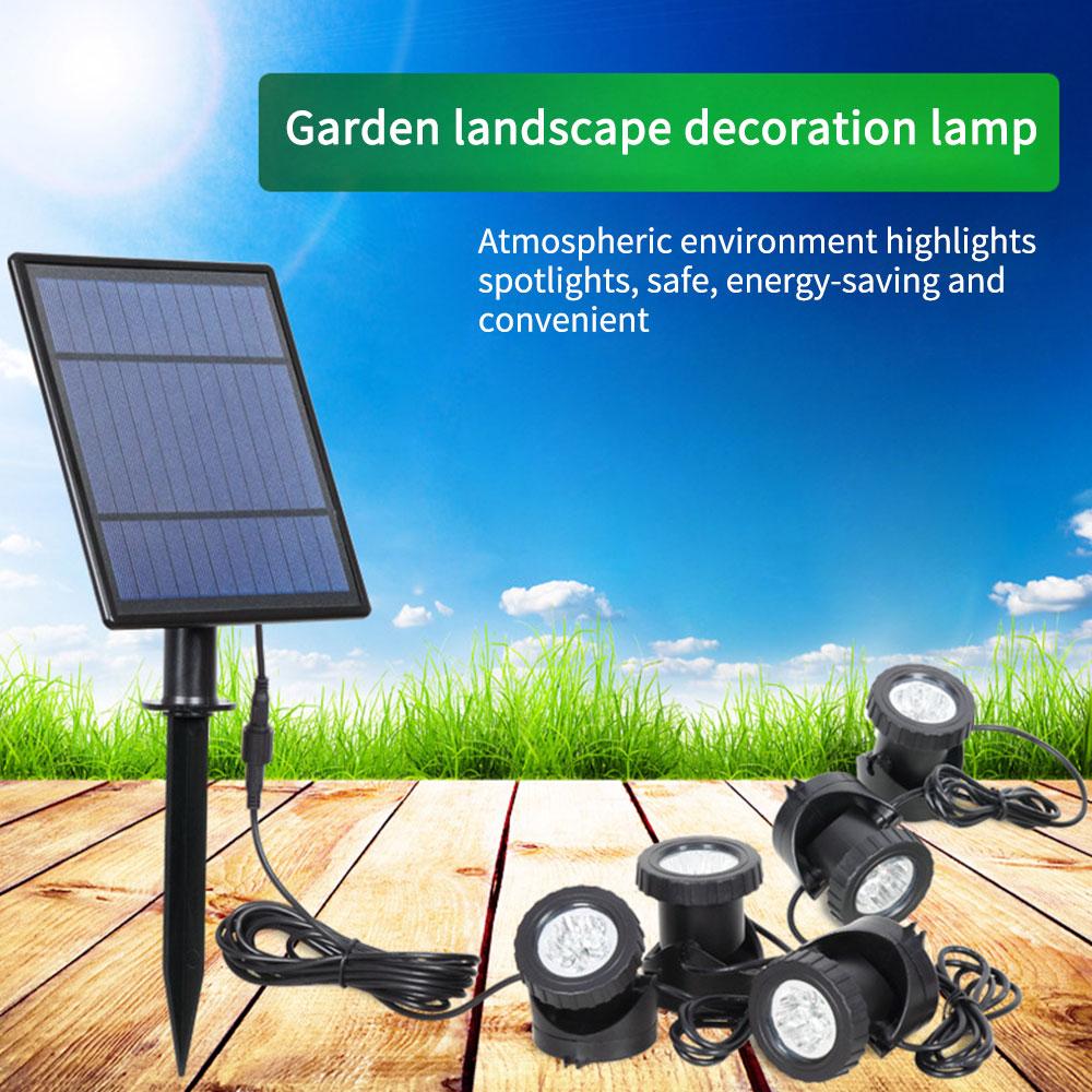 okwish 5 pcs Waterproof LED Garden Solar Pathway Lights RGB ground plug Landscaping lawn light