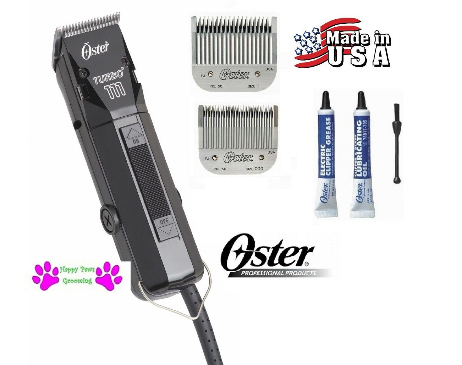 Oster PRO TURBO 111 CLIPPER SET #1 & #000 BLADE Heavy-Duty Hair Stylist Barber