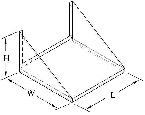 24" Length x 24" Width |  Steel Microwave Shelf | Metal Appliance Shelving | Heavy Duty | Commercial Grade | Wall Mount | NSF Certified | Silver