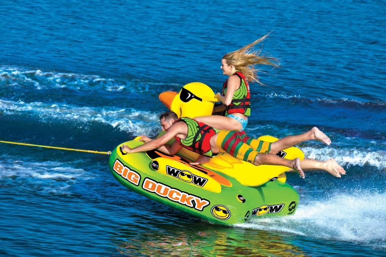WOW World of Watersports Big Ducky 1 2 or 3 Person Inflatable Towable Deck Tube for Boating | 18-1140