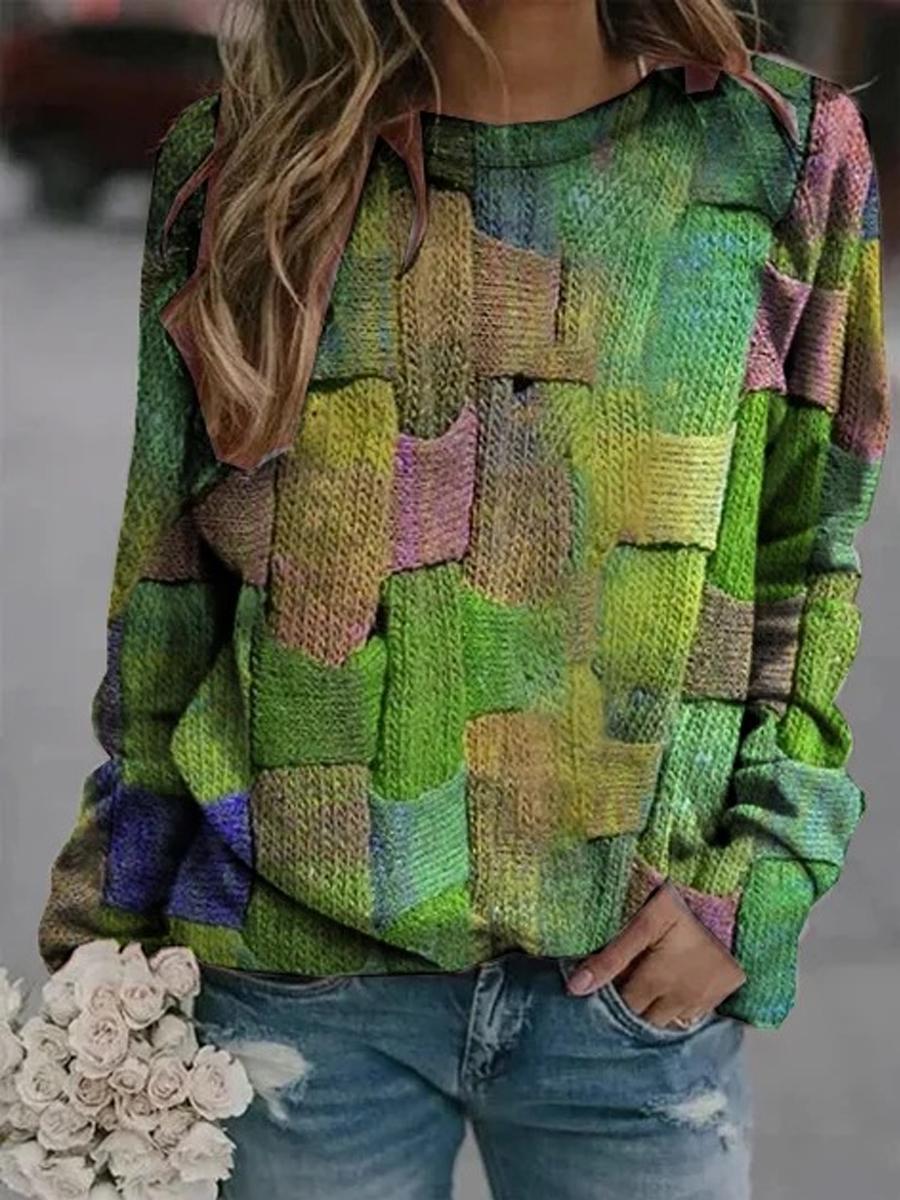 Casual Printed Long-Sleeved T-Shirt