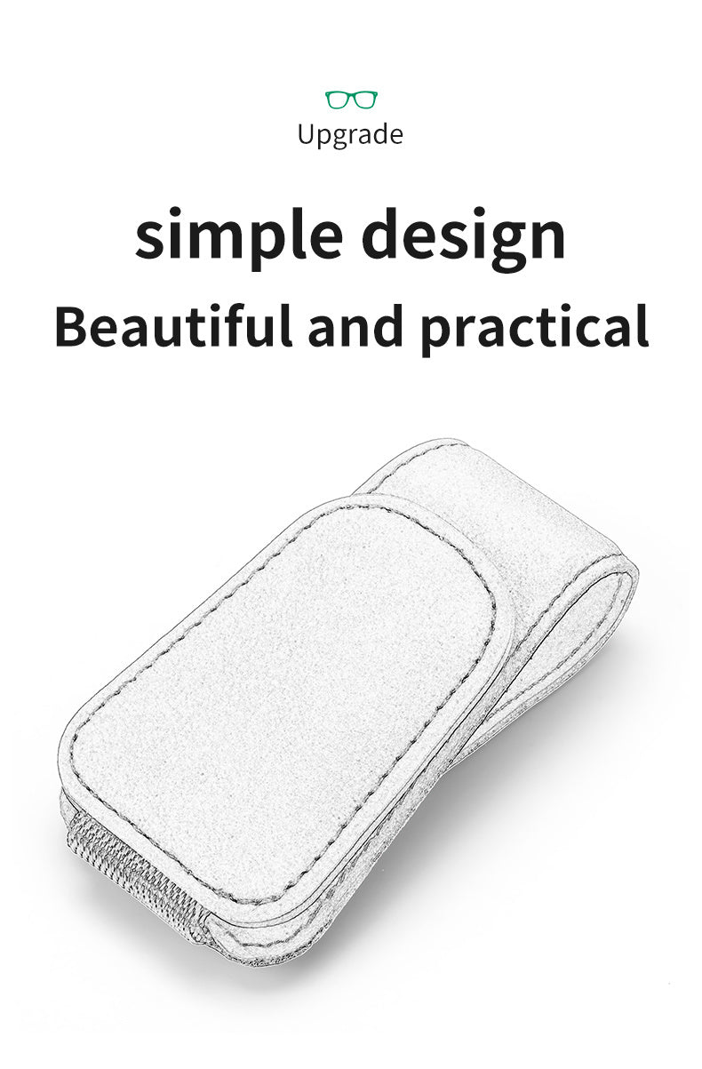 Car Visor Sunglass Holder, Magnetic PU Leather Glasses Eyeglass Hanger Clip For Car Sunglasses Holder And Ticket Card Clip For Car Visor Accessories