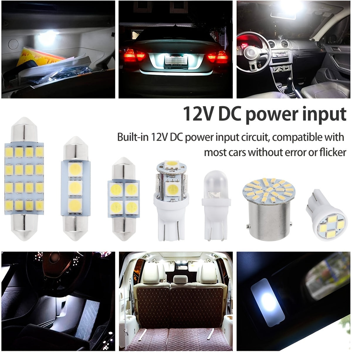 42PCS Xenon White SMD LED Bulb - 6000K Interior Light Bulbs for Cars, RVs &amp; Trunks - T10 Reading Light