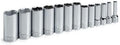SK Professional Tools 4433 13-Piece 3/8 in. Drive 6-Point Deep Metric Socket Set - Chrome Socket Set with Super Chrome Finish | Set of 13 Sockets Made in USA