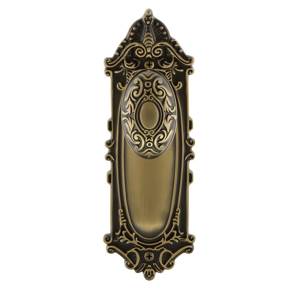 Victorian Plate 2-3/8 in. Backset Antique Brass Privacy Bed/Bath Victorian Door Knob