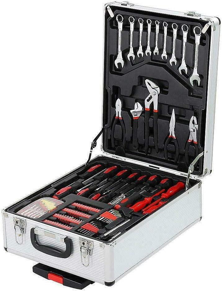 Craftsman Equipment Portable Instrument Kit Case 799 pcs. Machinery Apparatus Hand Tool Set Mechanics Appliance Metric Ratchet Wrench Screwdriver Hammer Technician Engineer Trolley Castors Box