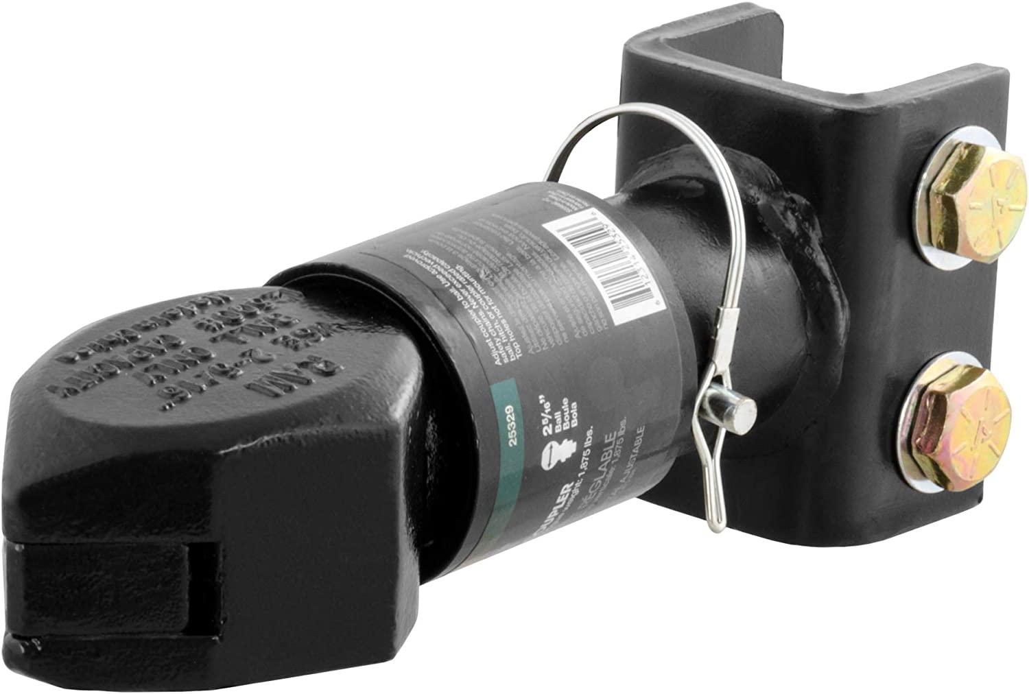 CURT 25329 Channel-Mount Adjustable Trailer Coupler, 2-5/16-Inch Hitch Ball, 12,500 lbs