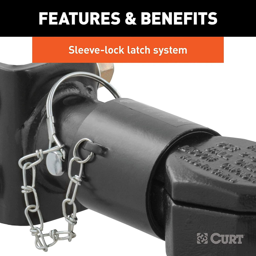 CURT 25329 Channel-Mount Adjustable Trailer Coupler, 2-5/16-Inch Hitch Ball, 12,500 lbs