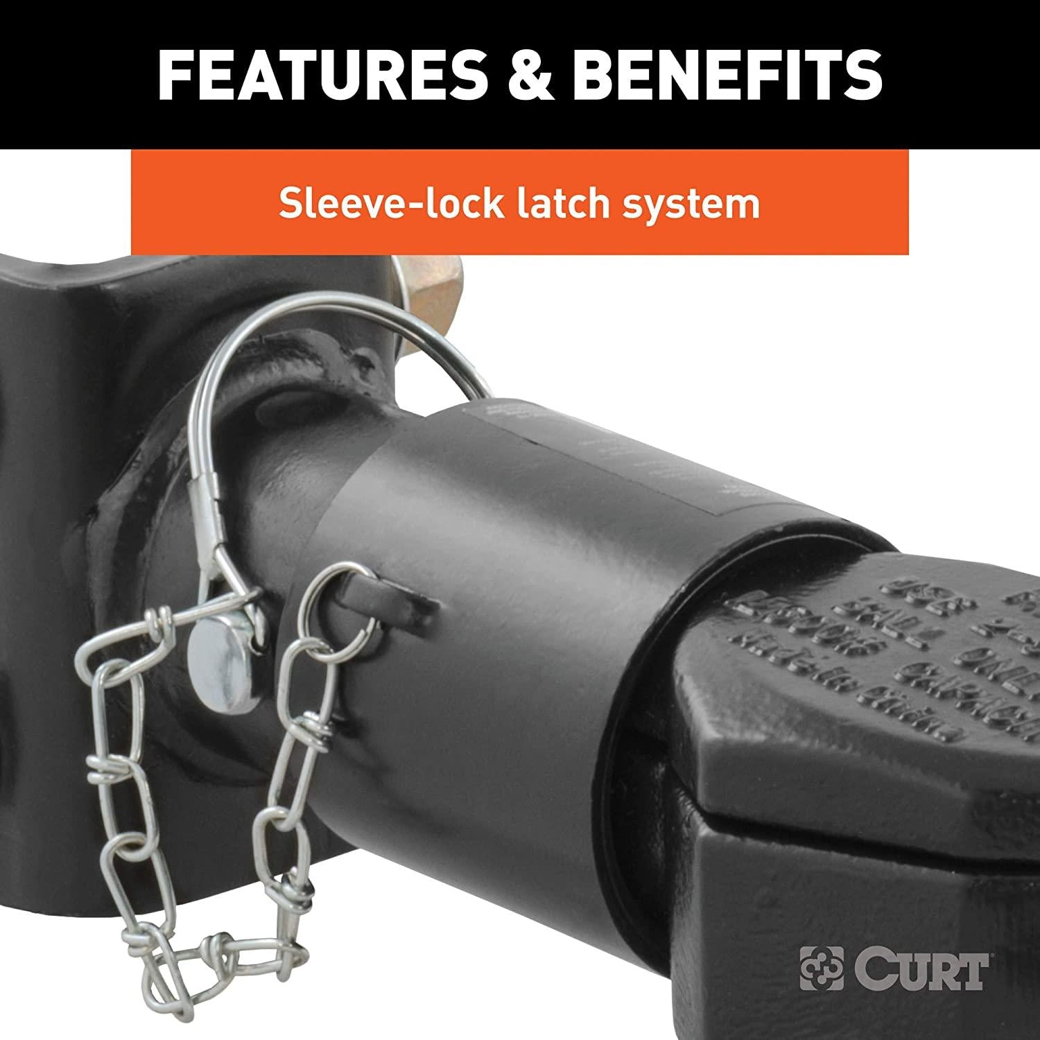 CURT 25329 Channel-Mount Adjustable Trailer Coupler, 2-5/16-Inch Hitch Ball, 12,500 lbs