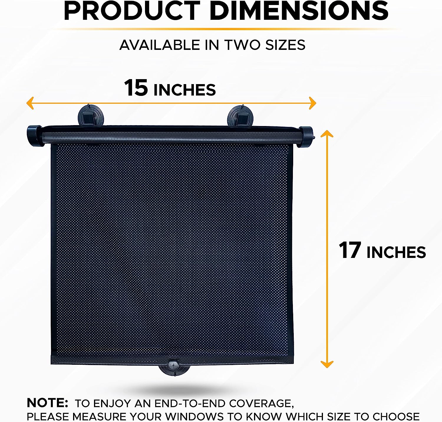 EcoNour Car Side Window Sun Shade (2 Pack) | Retractable Car Roller Sunshade for Kids | Baby Car Window Shades for UV and Sun Glare Protection | Baby Car Travel Accessories (15"x17")