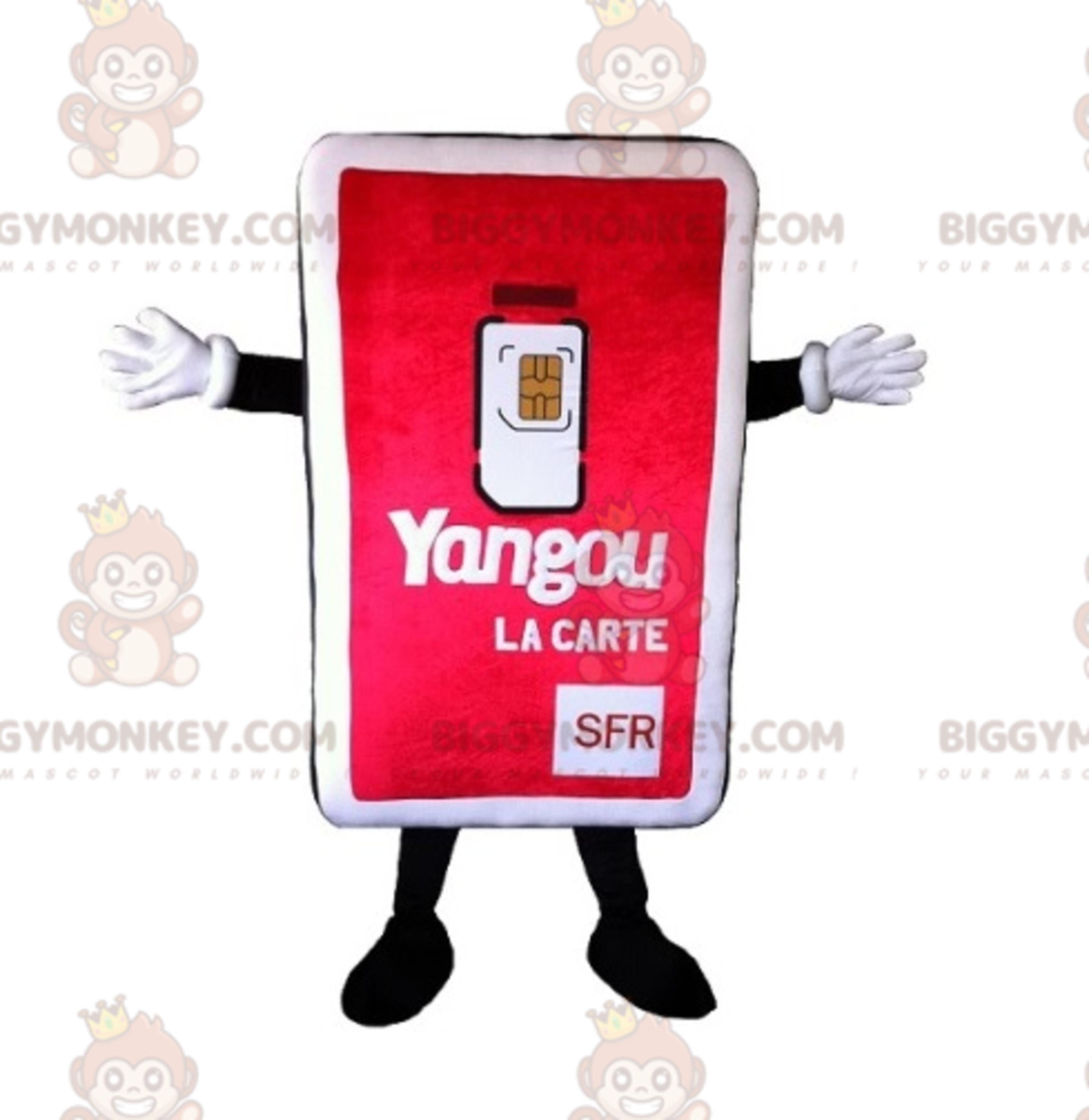 Phone Sim Card BIGGYMONKEYMascot Costume. Telephony BIGGYMONKEYMascot Costume