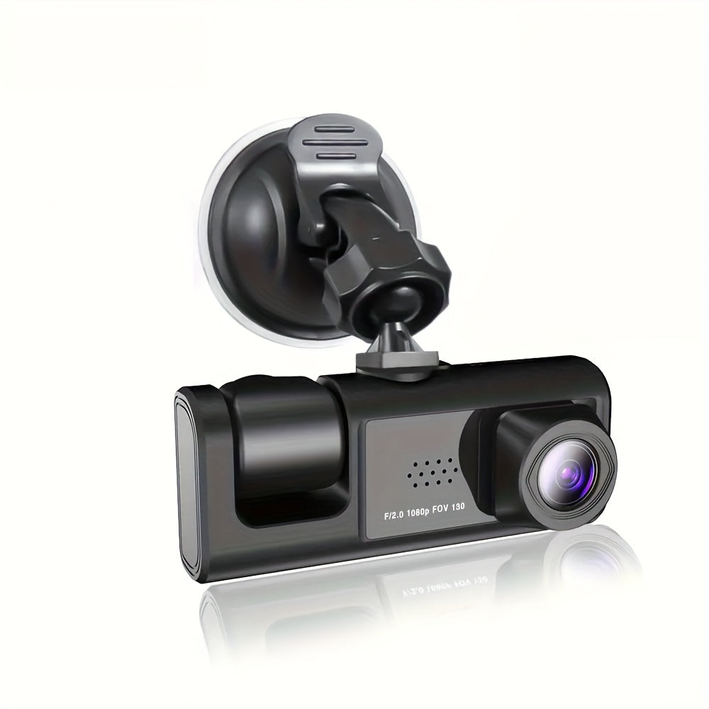 1080P 2 Cameras Dash Cam W/ IR Night Vision, Loop Recording &amp; 2" IPS Screen