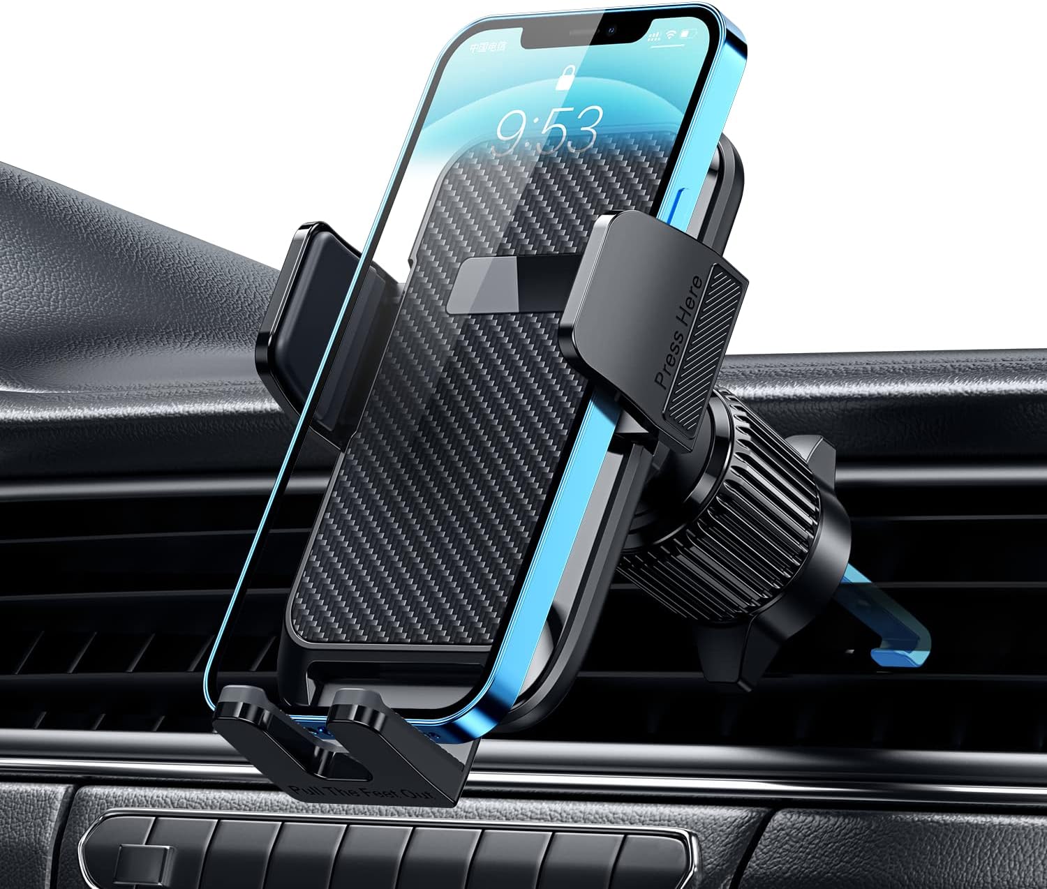 Qifutan Car Phone Holder Mount [Upgraded Metal Hook Clip] Air Vent Cell Phone Holder Car Phone Mount Cradle with Adjustable Vent Clip [Firmly Grip &amp; Never Slip] Fit for All iPhone Android Smartphones