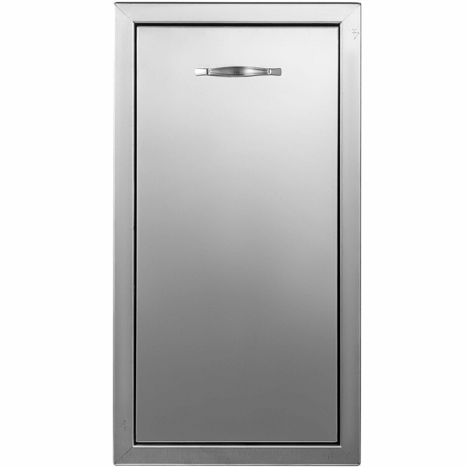 BBQ Narrow Trash Bin 26” by 13.5” -In Cabinet Outdoor Grill Enclosed Drawer