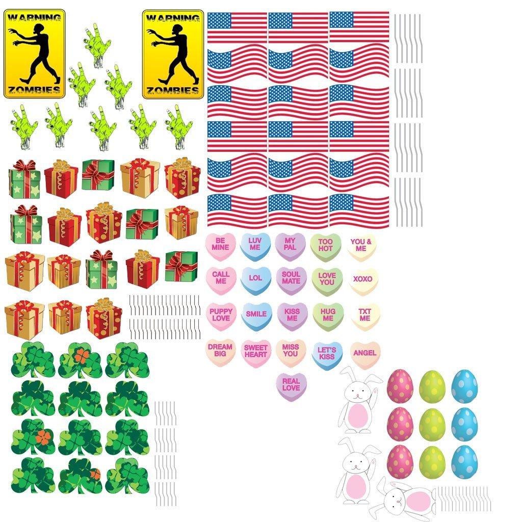 Holiday Bundle Pathway Decorations - Valentines Day, St Patricks Day, Halloween, 4th of July, Christmas, Easter