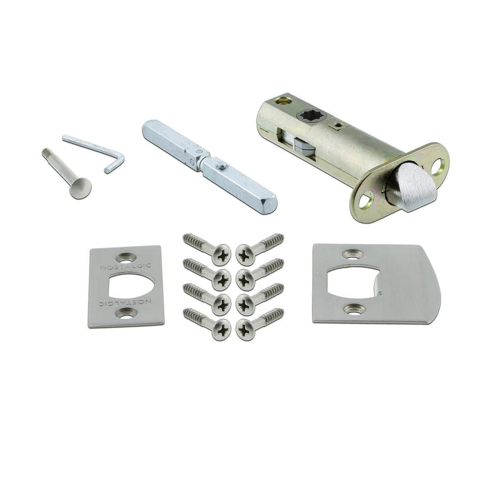 Mission Plate 2-3/8 in. Backset Satin Nickel Privacy Bed/Bath Mission Door Knob
