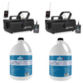 American DJ Medium Size Fog Machine (2) & Chauvet 1 Gal Bottle FogJuice Fluid(2)