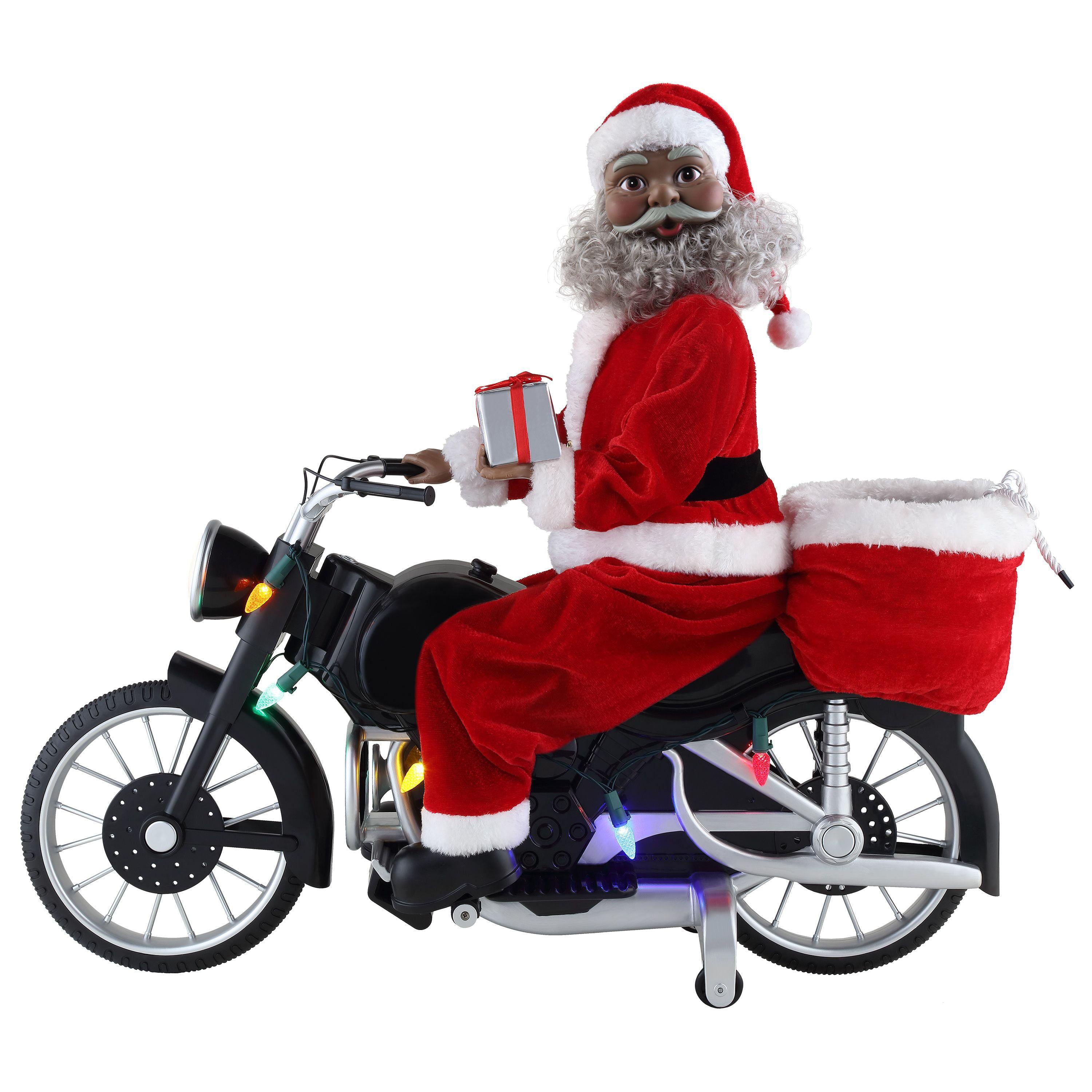Mr. Christmas Motorcycling Santa Plastic Tabletop Décor