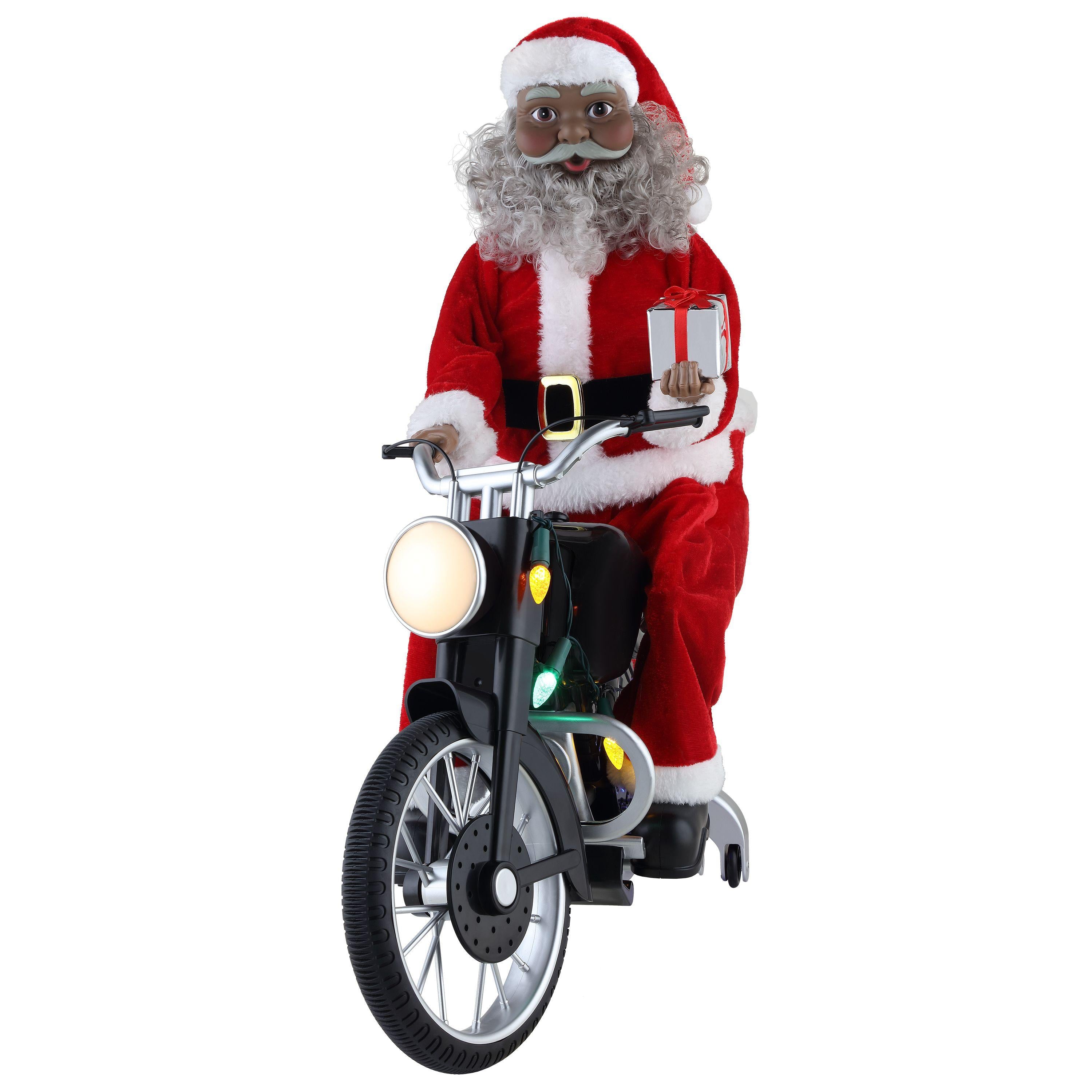 Mr. Christmas Motorcycling Santa Plastic Tabletop Décor