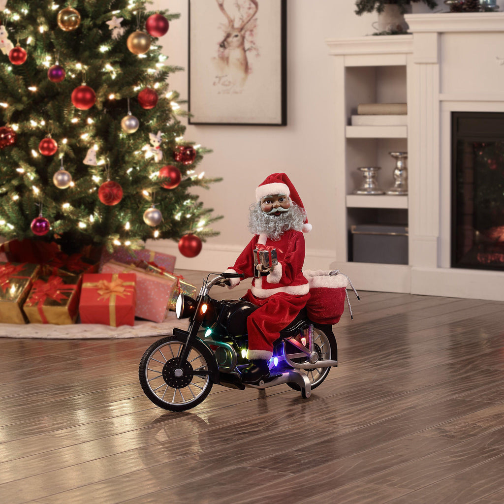 Mr. Christmas Motorcycling Santa Plastic Tabletop Décor