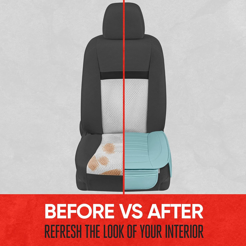 Motor Trend Seat Covers for Cars Trucks SUV, Faux Leather 2-Pack Mint Padded Car Seat Covers with Storage Pockets, Premium Interior Car Seat Cover