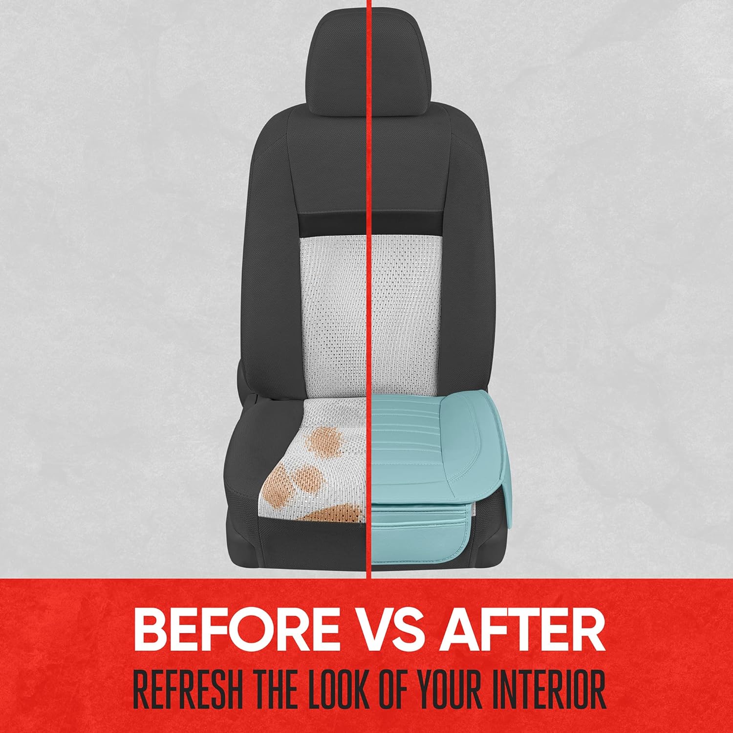 Motor Trend Seat Covers for Cars Trucks SUV, Faux Leather 2-Pack Mint Padded Car Seat Covers with Storage Pockets, Premium Interior Car Seat Cover