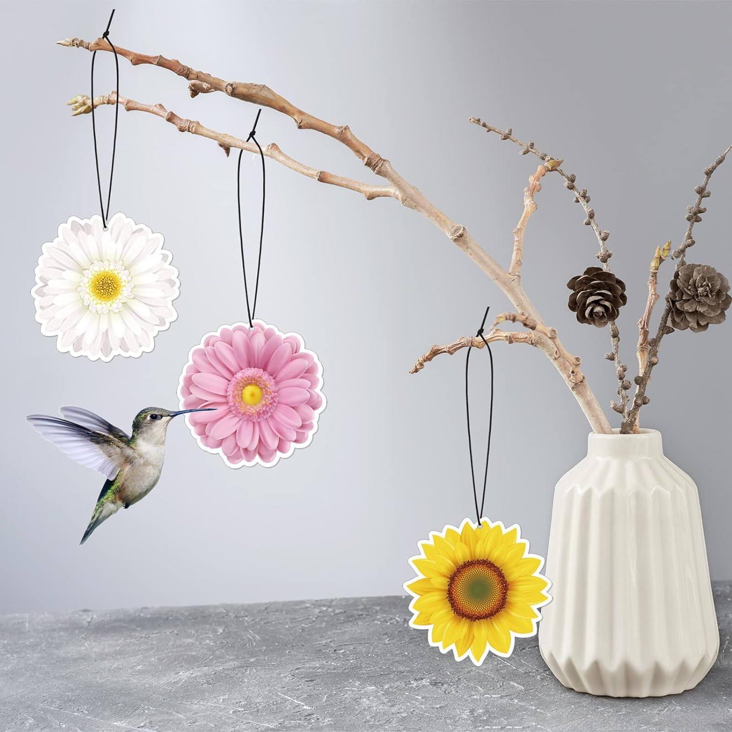 12 Pack Car Air Fresheners Butterfly Summer Flower Hanging for Women Girls Cute Air Freshener for Cars Mirror (Summer Flower)