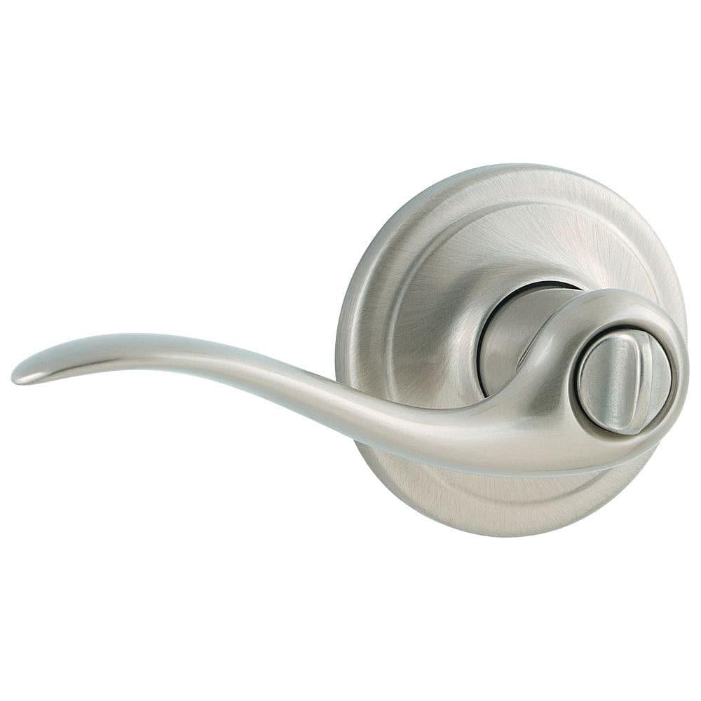 Tustin Satin Nickel Privacy Bed/Bath Door Lever Featuring Microban Antimicrobial Technology