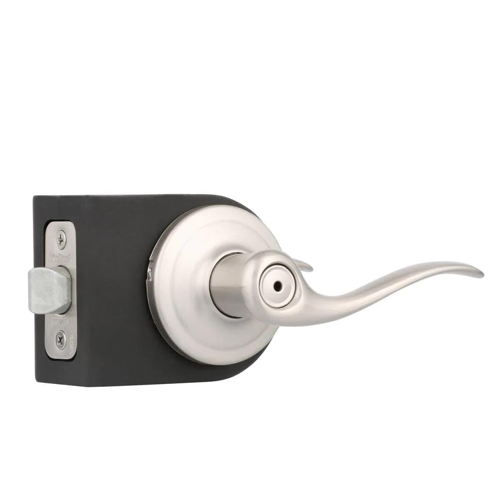 Tustin Satin Nickel Privacy Bed/Bath Door Lever Featuring Microban Antimicrobial Technology