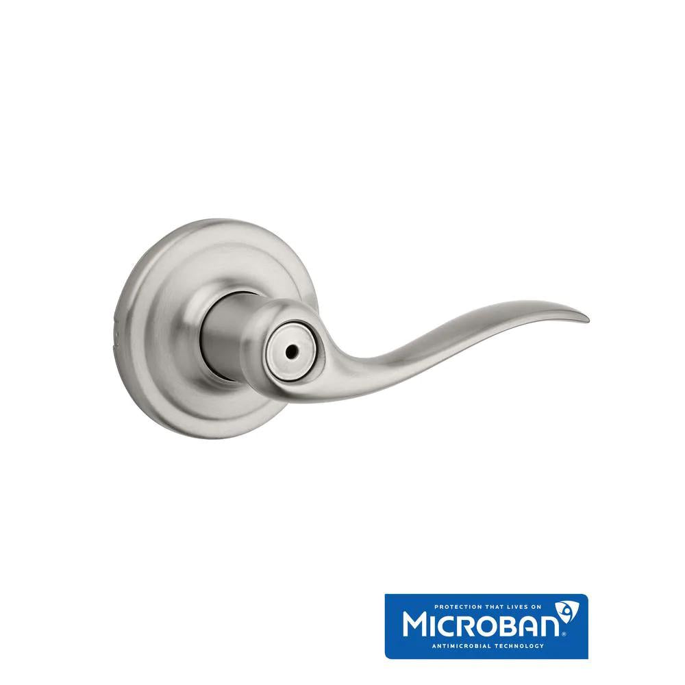 Tustin Satin Nickel Privacy Bed/Bath Door Lever Featuring Microban Antimicrobial Technology