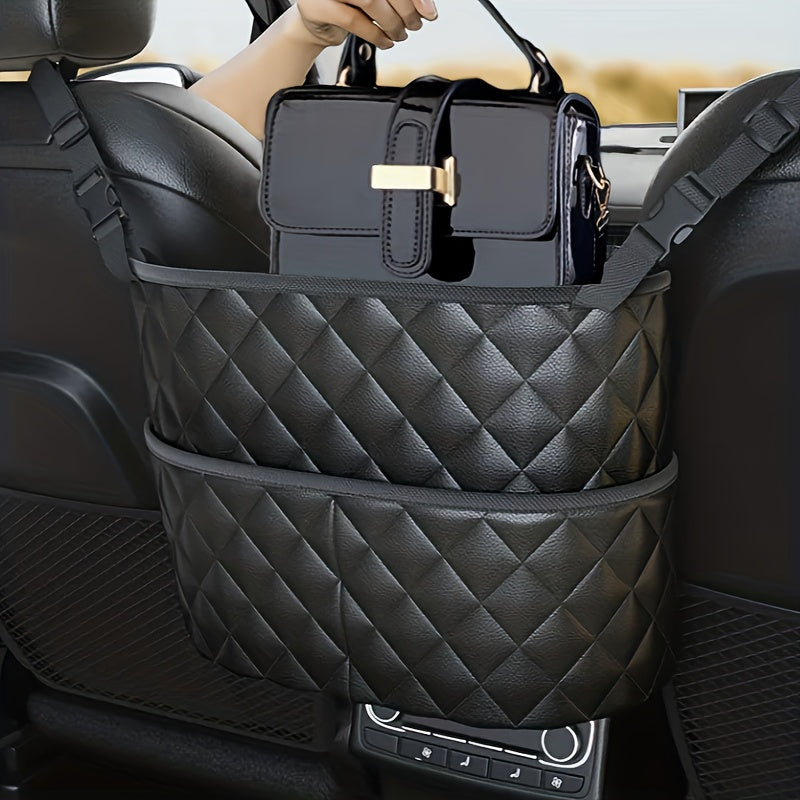 Wallet Handbag Car Supplies StoraBetween Car Seats Car Organizer Mesh Bag With Extra Back Pocket Car Seat Back Organizer Box Car Accessories