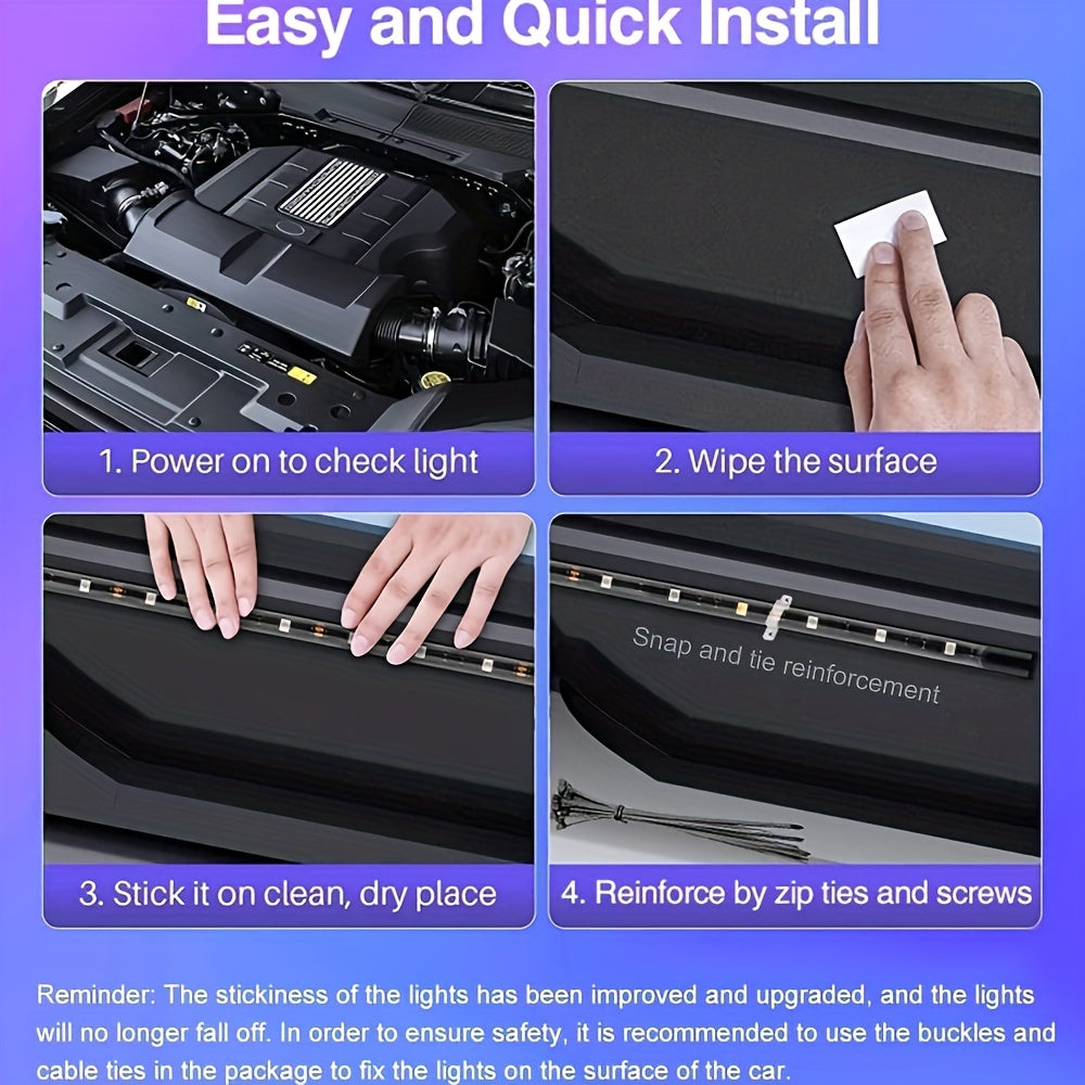 16 Million Dream Colors Chasing - Underglow Kit For Cars, SUVs &amp; Trucks With App &amp; Remote Control