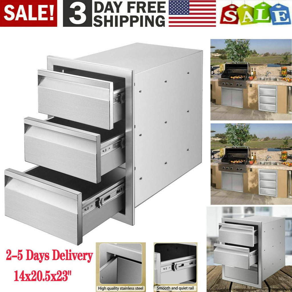 OUTDOOR KITCHEN / BBQ ISLAND  STEEL DOUBLE ACCESS DOOR + Drawer