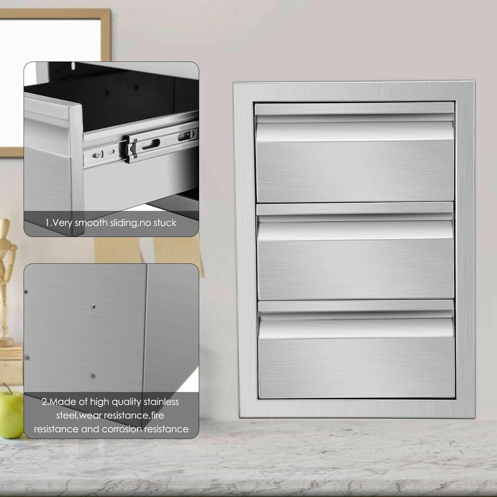 OUTDOOR KITCHEN / BBQ ISLAND  STEEL DOUBLE ACCESS DOOR + Drawer