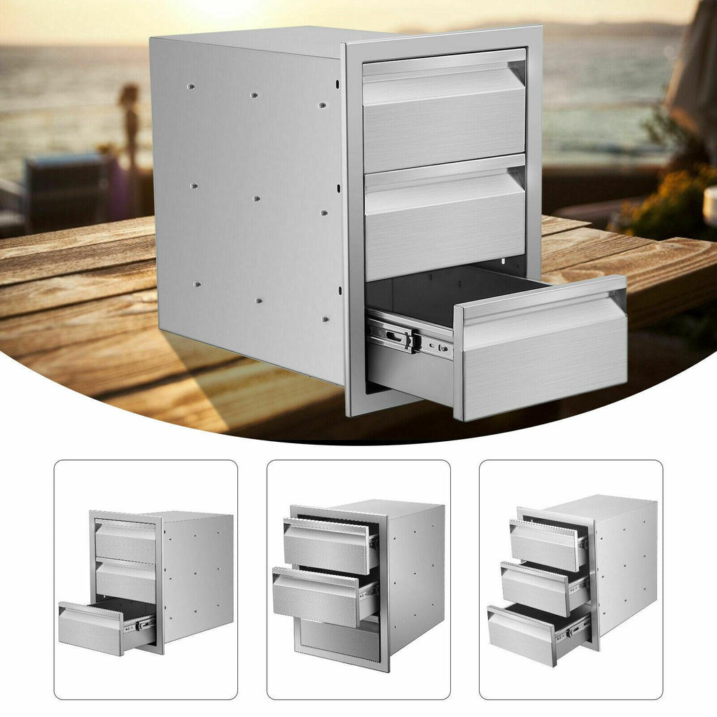 OUTDOOR KITCHEN / BBQ ISLAND  STEEL DOUBLE ACCESS DOOR + Drawer