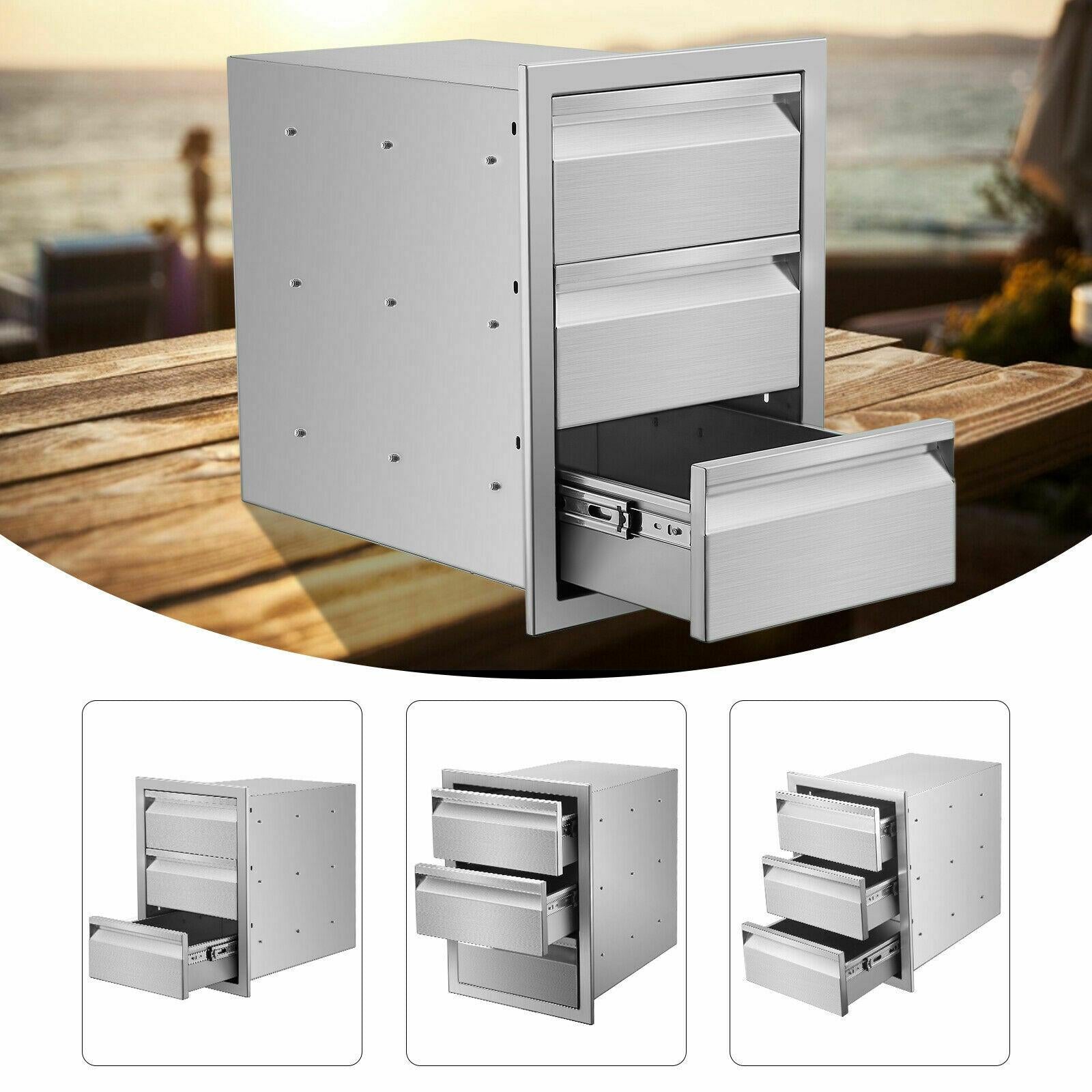 OUTDOOR KITCHEN / BBQ ISLAND  STEEL DOUBLE ACCESS DOOR + Drawer