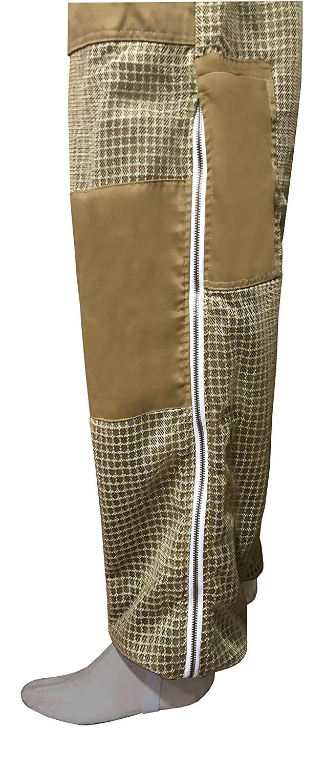 Brutul Bee 3 Layer Beekeeping Ultralight Ventilated Suit with Fencing Veil (Khaki, M)