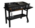 Charcoal Grill Flat Top Griddle  Steel Portable Outdoors Propane Gas
