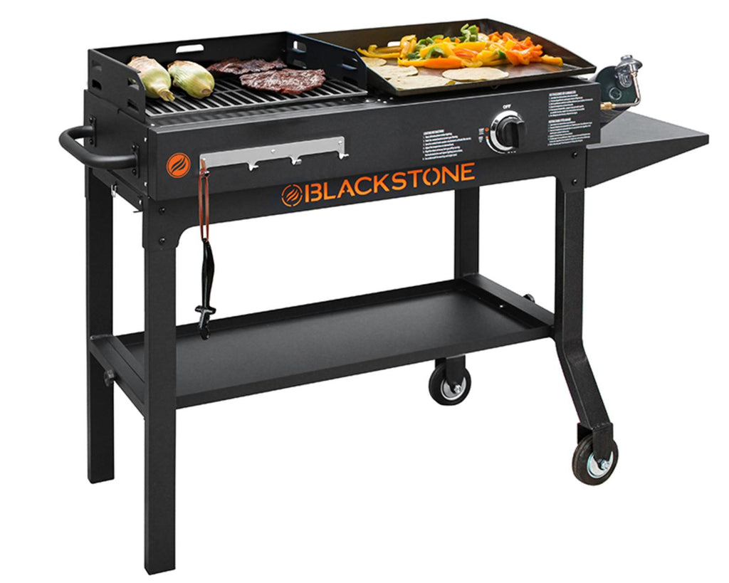 Charcoal Grill Flat Top Griddle  Steel Portable Outdoors Propane Gas