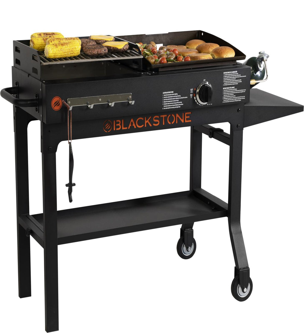 Charcoal Grill Flat Top Griddle  Steel Portable Outdoors Propane Gas