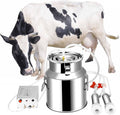 comedragon 14L Cow Pulsation Vacuum Electric MilMachine with Massage, Portable Farm Supplies for Sheep, Nigerian Dwarfs, Nubian Mix