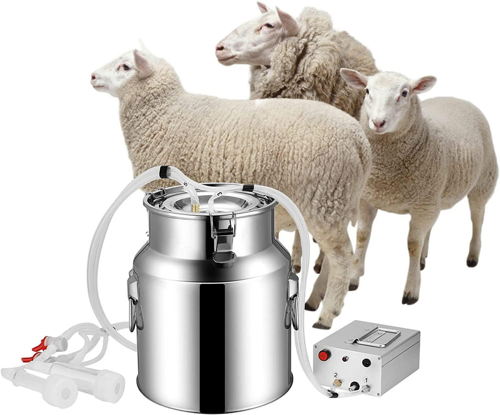 comedragon 14L Cow Pulsation Vacuum Electric MilMachine with Massage, Portable Farm Supplies for Sheep, Nigerian Dwarfs, Nubian Mix