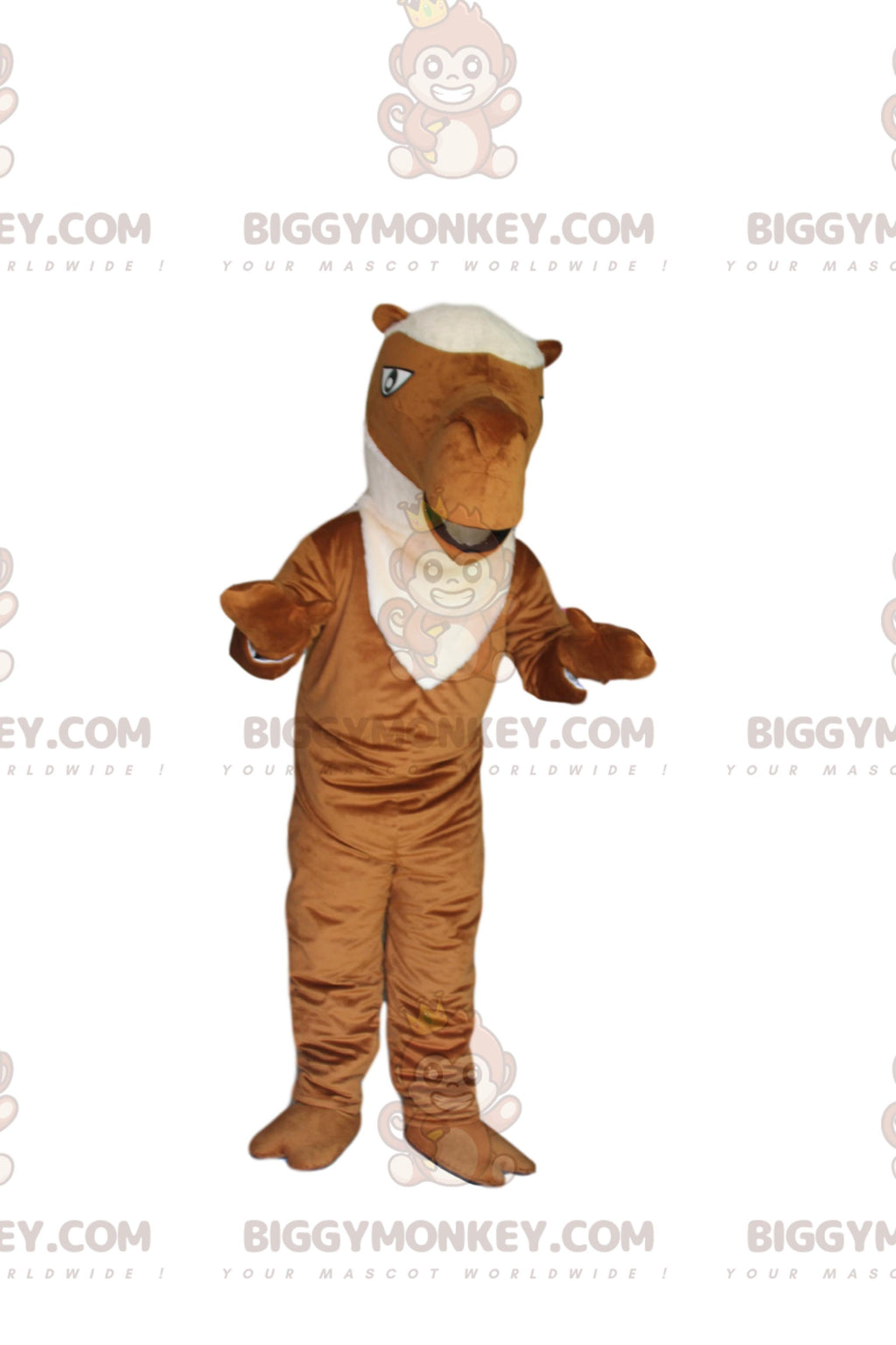 BIGGYMONKEYMascot Costume Brown Camel with White Mane