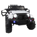 Ktaxon White 12V Ride On Car Truck W/ Remote Control, 3 Speeds, Spring Suspension, LED Lights