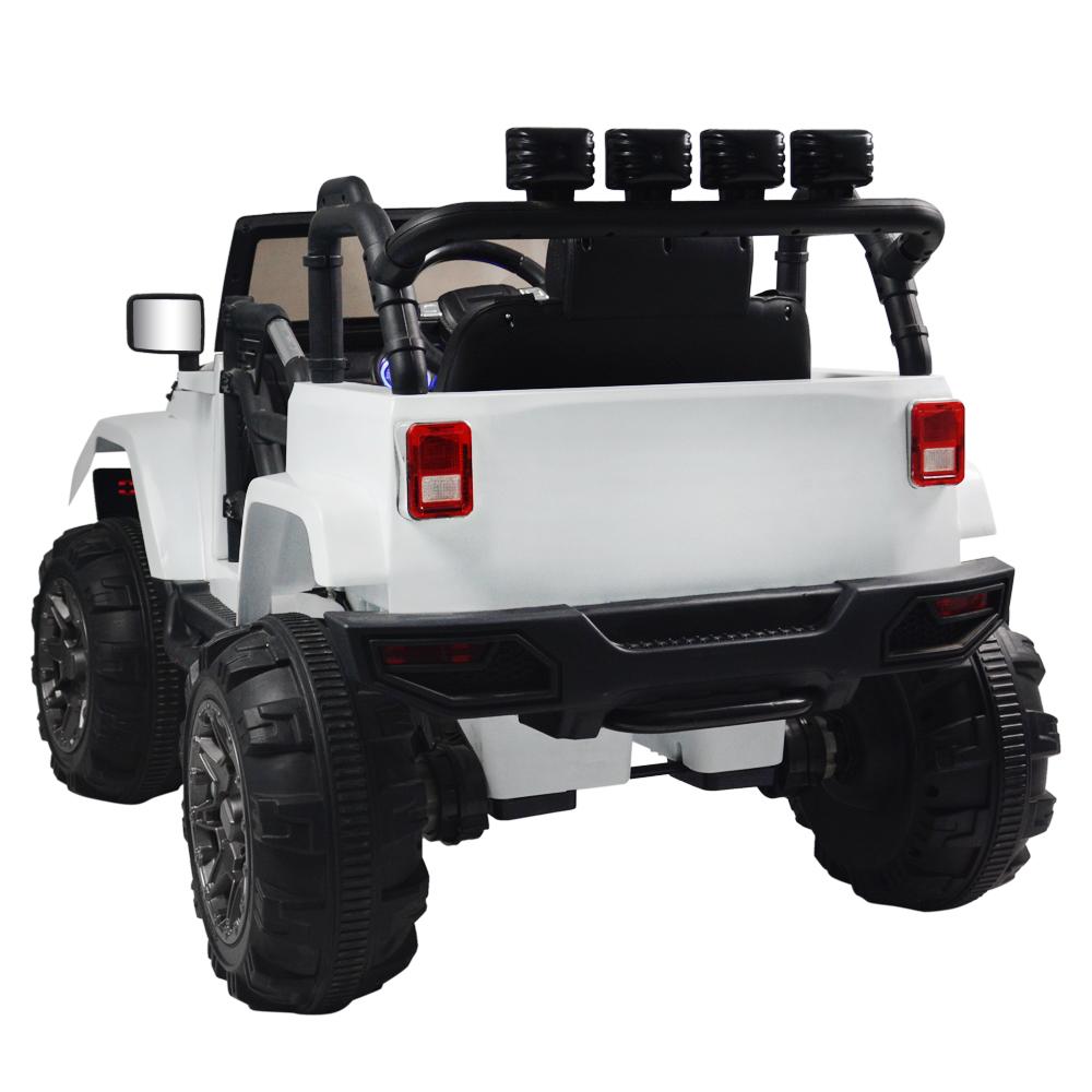 Ktaxon White 12V Ride On Car Truck W/ Remote Control, 3 Speeds, Spring Suspension, LED Lights