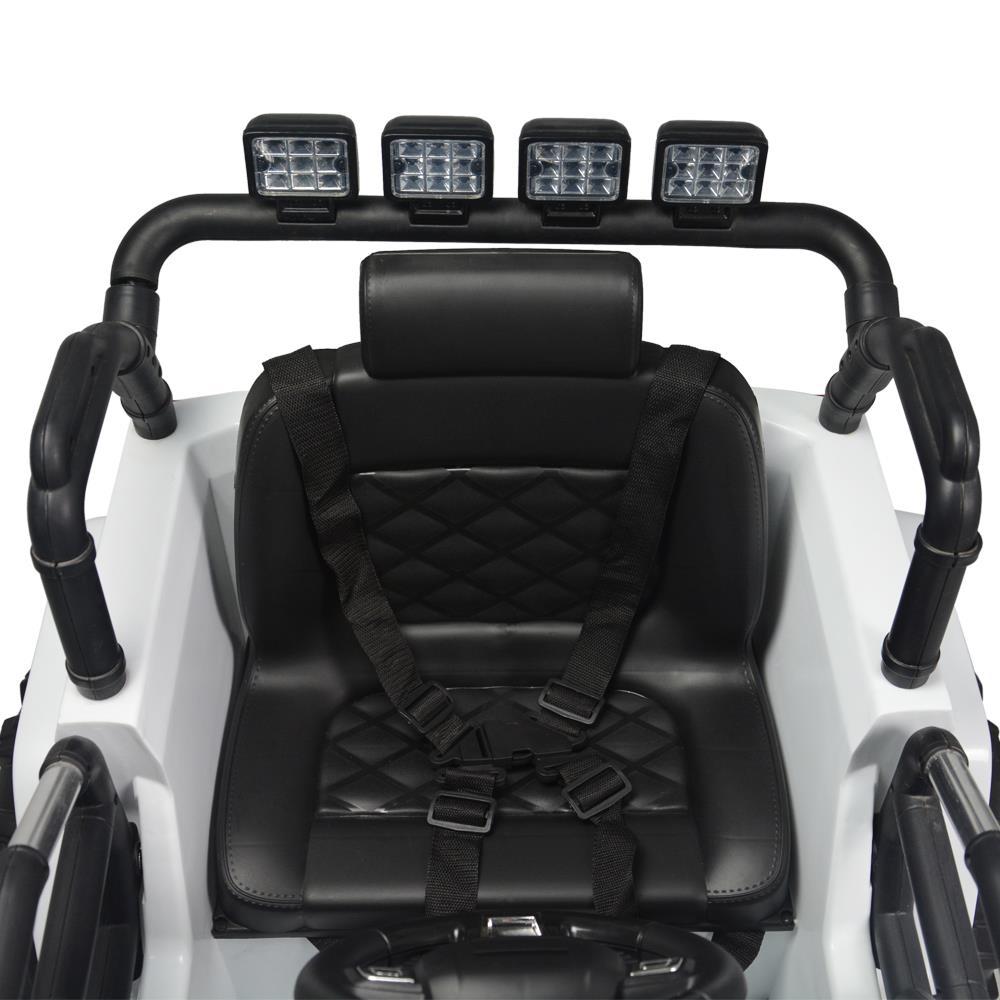 Ktaxon White 12V Ride On Car Truck W/ Remote Control, 3 Speeds, Spring Suspension, LED Lights