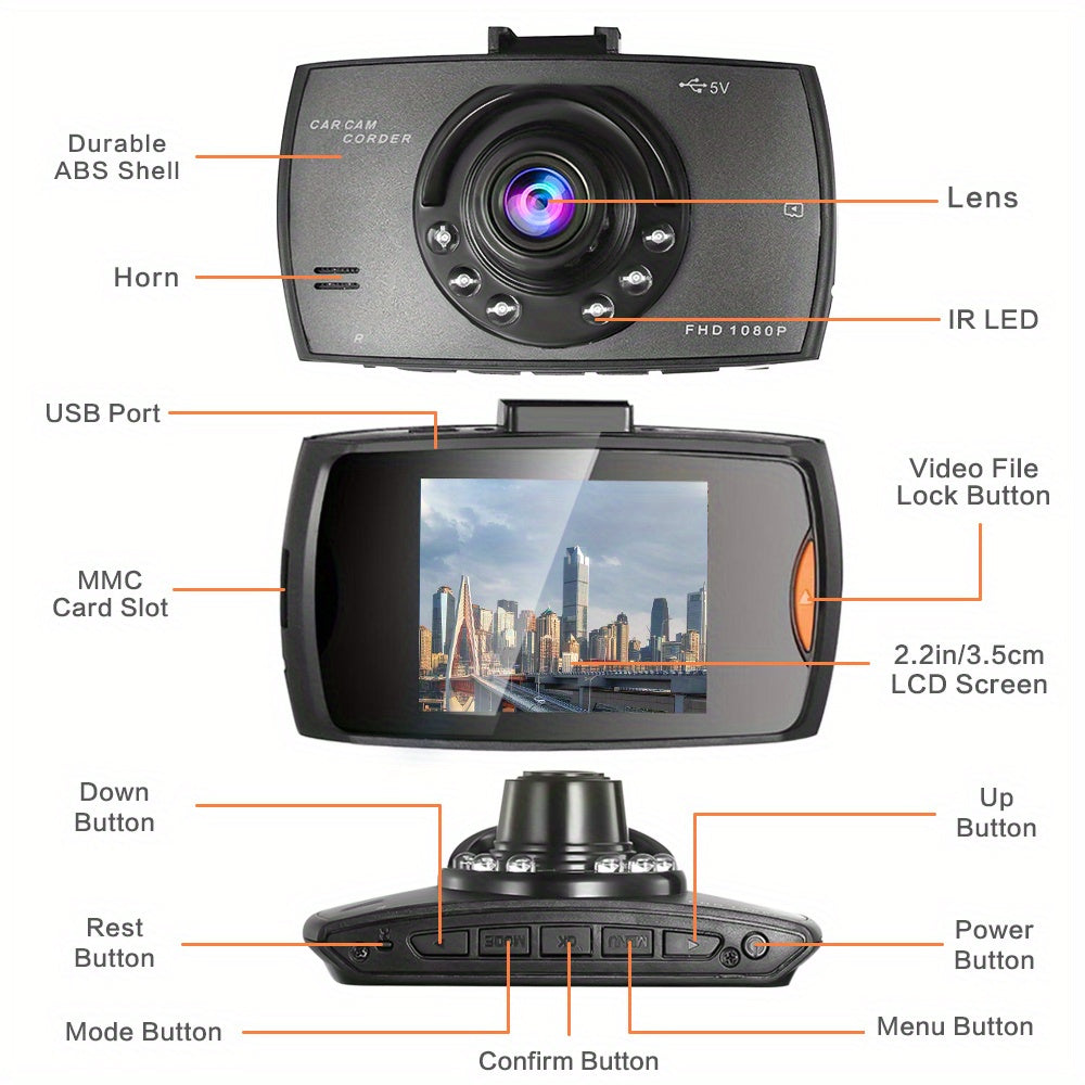Full HD 1080P Car DVR Recorder With 140° Wide Angle View - Capture Every Moment While You Drive!
