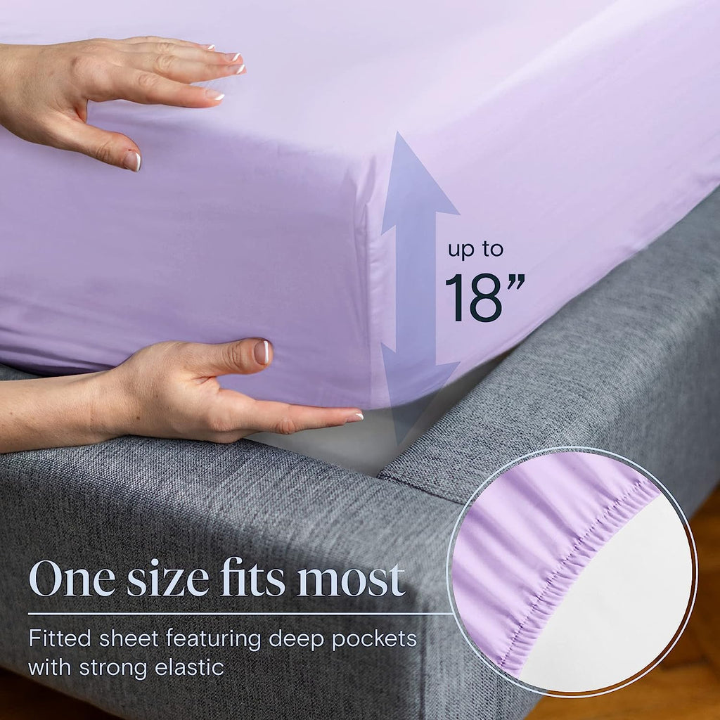 LuxClub Twin XL Sheets Set - Soft Twin Bed Sheets for Boys and Girls, 4 PC Deep Pockets 18" Eco Friendly Wrinkle Free Kids Fitted Sheets Machine Washable Hotel Bedding Silky Soft - Periwinkle Twin XL