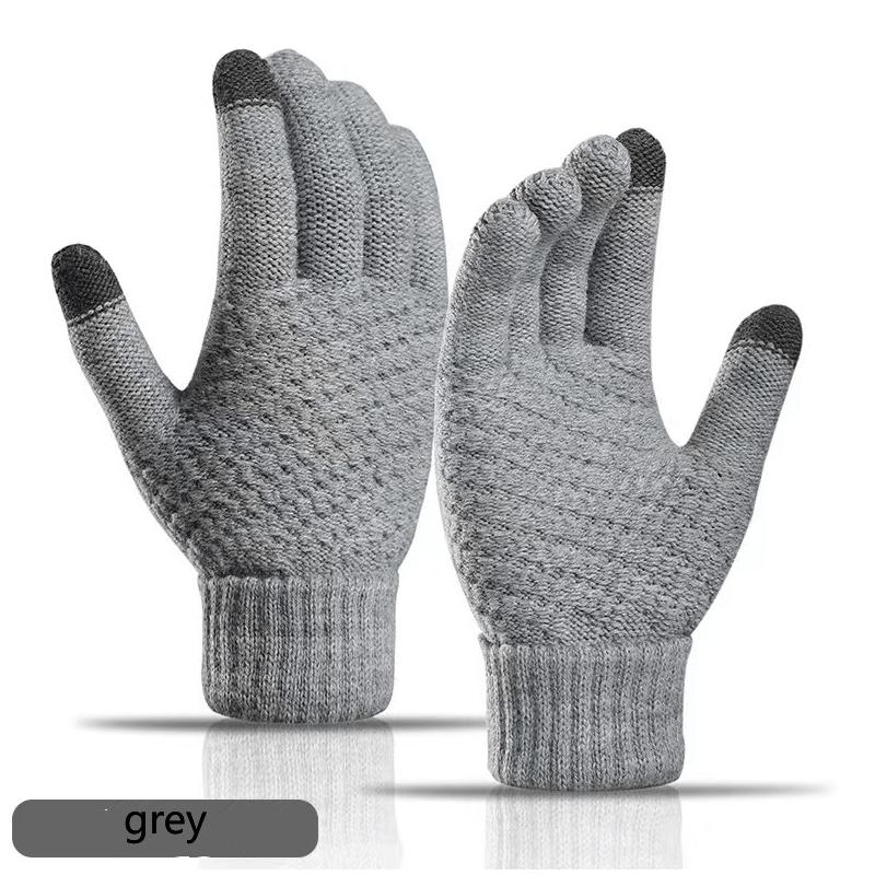 Winter Thickened Warm Wool Gloves Outdoor Windproof Cycling Gloves Touchscreen Gloves