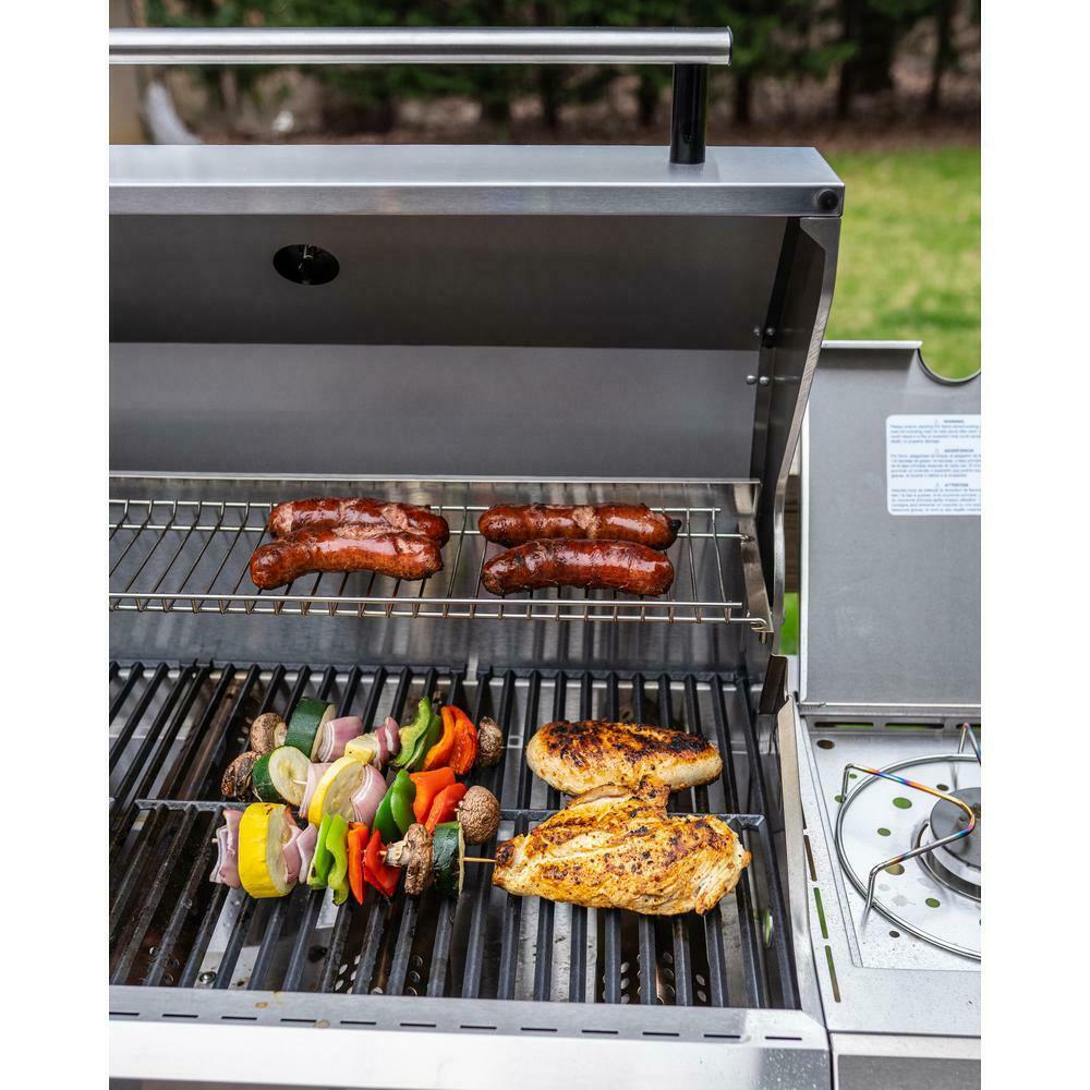Monument Propane Gas Grill LED Controls  Steel 4 Burners 1 Side Burner